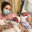 Baby Vinnie (left) with mum Toni Leigh was born at 3.32am and baby Eden Willow Bull (right) with mum Laura were the first babies born at Hartlepool’s maternity centre in 2021 on New Year's Day.