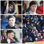 Just some of Mail photographer Frank Reid's photos of Pools fans watching the 7-1 defeat at Gateshead on Tuesday night.