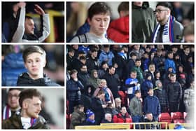 Just some of Mail photographer Frank Reid's photos of Pools fans watching the 7-1 defeat at Gateshead on Tuesday night.