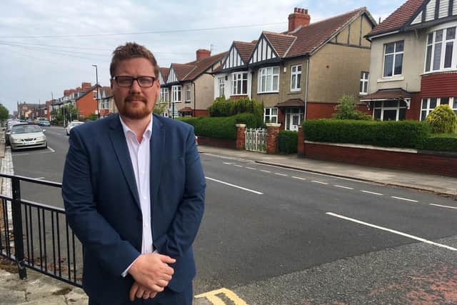 Hartlepool Labour councillor Jonathan Brash in Park Road in 2021 after voicing road safety fears.
