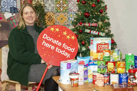 Hartlepool Foodbank Deputy coordinator Teagan Burns with some of the items that they would ask people to drop off at their unit in the Middleton Grange shopping centre.