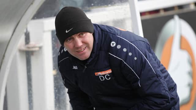 Hartlepool United manager Dave Challinor during the Vanarama National League match between Hartlepool United and Notts County at Victoria Park, Hartlepool on Saturday 22nd February 2020. (Credit: Mark Fletcher | MI News)