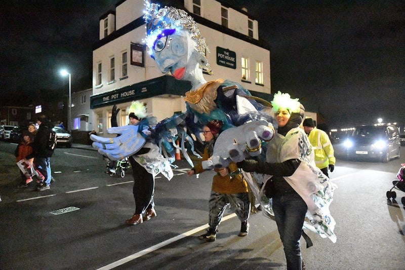 The parade makes its way around the Headland at the Wintertide Festival. Picture by FRANK REID