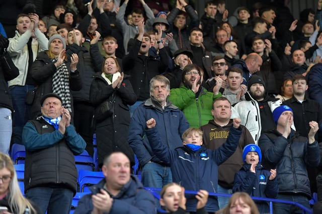 Hartlepool supporters in full voice at Prenton Park. (Photo: Scott Llewellyn | MI News)