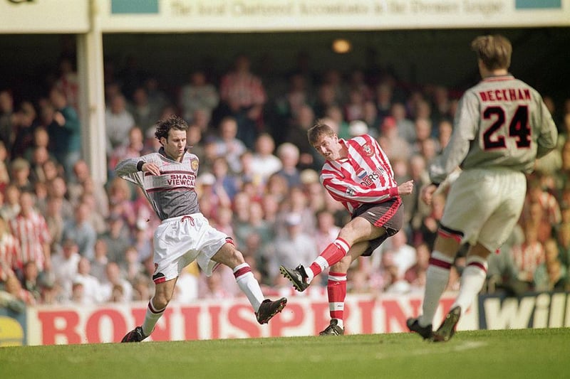 Incredibly, this isn't the first time that Manchester United have had issues with their kit melding into the background. Back in April 1996, the Reds rocked up to face Southampton at the Dell wearing a shirt that looked like the love child of some TV static and a migraine. By half-time, United were 3-0 down as their players struggled to pick each other out against the hubbub of supporters in the crowd. Sir Alex Ferguson ordered his players to change, and they went on to lose 3-1. 

(Photo by Shaun Botterill/Getty Images)