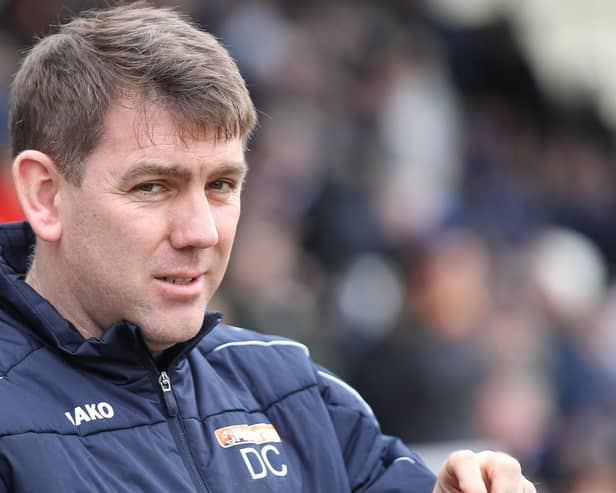 Hartlepool United manager Dave Challinor during the Vanarama National League match between Hartlepool United and Ebbsfleet United at Victoria Park, Hartlepool on Saturday 7th March 2020. (Credit: Mark Fletcher | MI News)