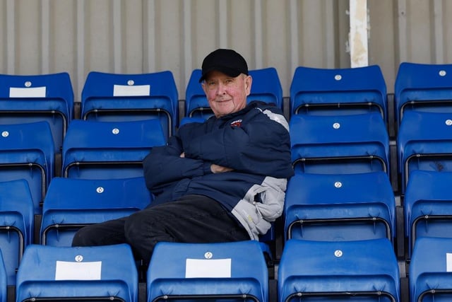 A seasoned Hartlepool fan watches from the stands. Photo: Mark Fletcher | MI News