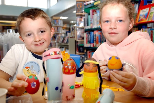 Painting Easter eggs at Owton Manor Library in 2006. Does this bring back happy memories?