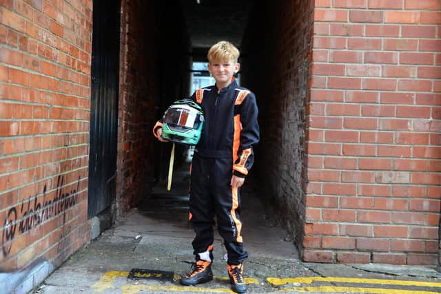 Go karting race driver Jack Collinson, 10, is hoping to become a professional.