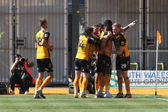 Omar Bogle scored against Hartlepool United to give Newport County the lead at Rodney Parade. (Photo: Mark Fletcher | MI News)