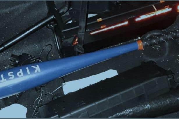 A police image of the weapons seized from the car boot.