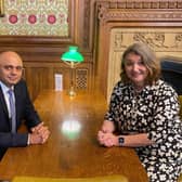 Hartlepool MP Jill Mortimer with new health secretary Sajid Javid in Westminster.