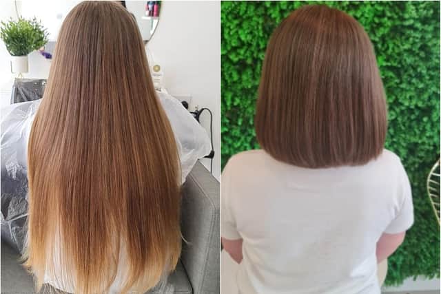Emily's locks before and after./Photo: Stephanie Daws