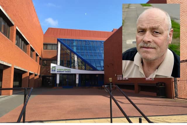 Hartlepool Civic Centre and (inset) Councillor Tony Richardson.