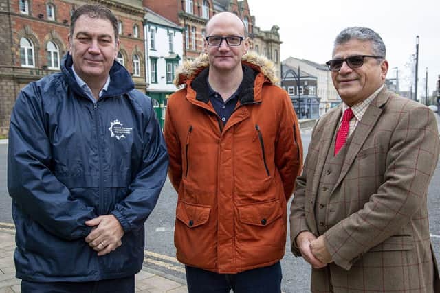 Working together to keep people safe: Cleveland PCC Steve Turner, Shane Moore, Chair of the Safer Hartlepool Partnership, and Darab Rezai, Chairman of Hartlepool Licensing Association.