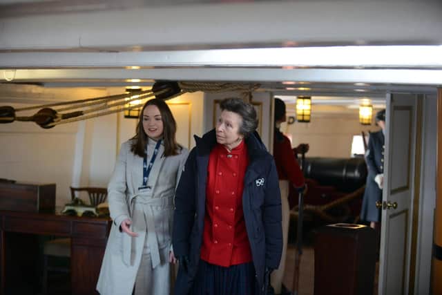 HRH Princess Anne visited the museum and went onboard HMS Trincomalee just three weeks ago.