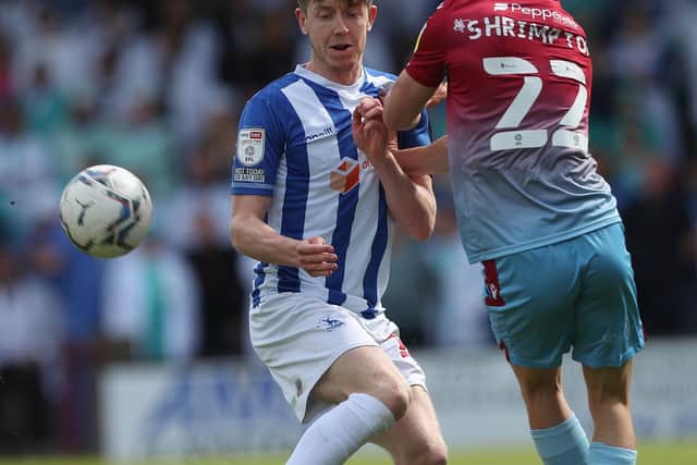 Tom Crawford was the latest Hartlepool United player to suffer an injury in the draw with Scunthorpe United. (Credit: Mark Fletcher | MI News)