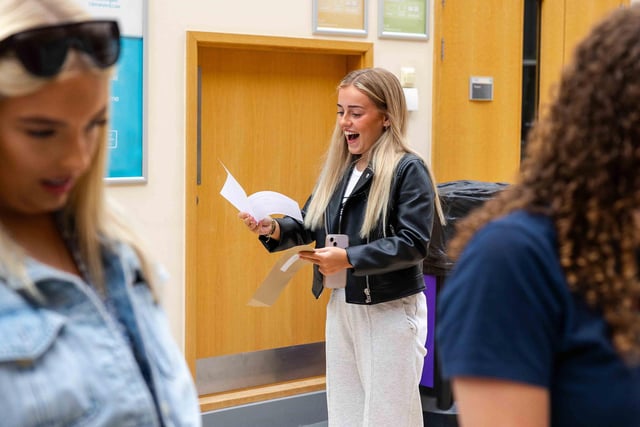 A Hartlepool Sixth Form student opens her results.
