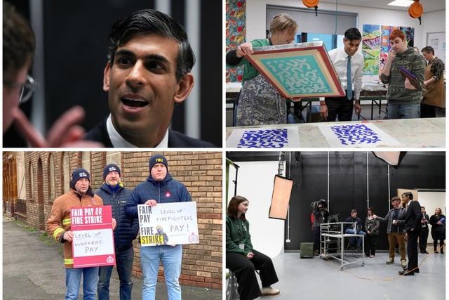 Prime Minister Rishi Sunak visited the Northern School of Art and the Northern Film and TV Studios, in Lynn Street, Hartlepool, on Thursday.