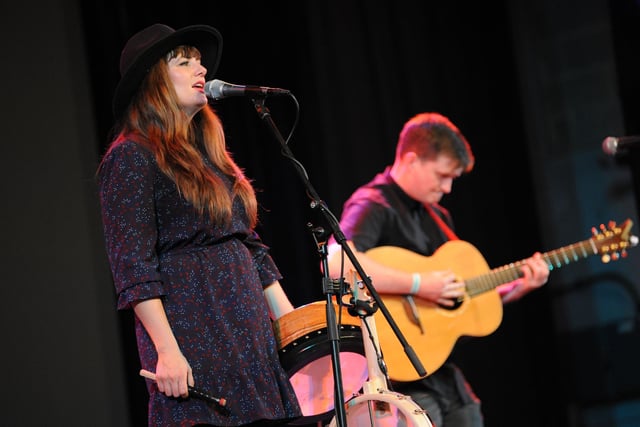 Aoife Scott performs on stage at Hartlepool Folk Festival.