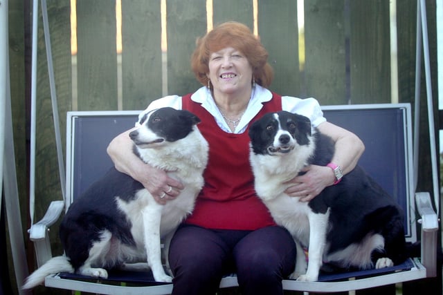 Linda Green poses for a photo alongside her dogs Skye and Teagan in 2008.CATCHLINE HM1108GREEN