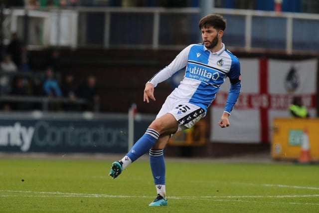 Harries has been released by Bristol Rovers following their promotion to League One. The defender was a regular in the first half of the campaign but has not featured since February for Joey Barton's side. (Photo by Pete Norton/Getty Images)