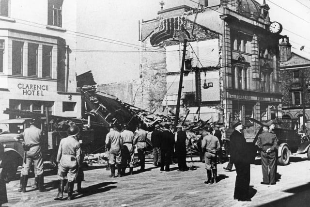 The bombardment of Church Street during the Second World War. Three people died in the 1940 air raid.