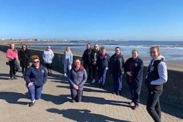 Hartlepool mums-to-be join Beach Bumps walk to enjoy exercise in the sunshine./ Photo: North Tees and Hartlepool NHS Foundation Trust