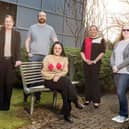 From lefty,  Amy Speckman (Sweetie Treats), Denise Fielding (EDBS), Andrew Rogers (Rogers and Rogers), Hina Joshi (EDBS, seated), Leanne Fawcett (LEC Communications and Design) and Melissa Pigford (Material Mel Creations).