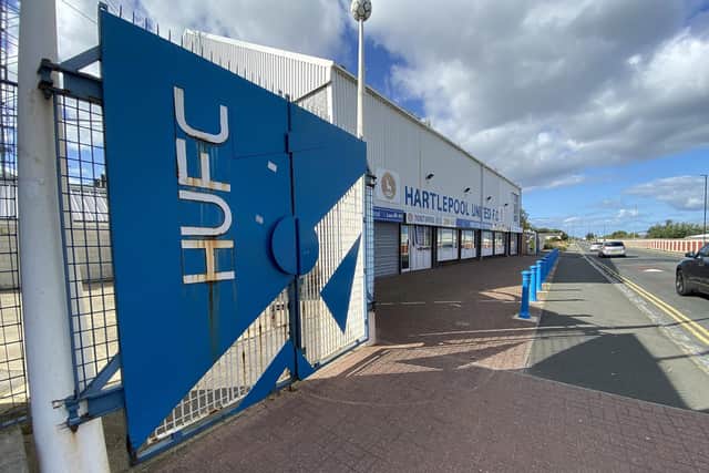 Two men have admitted invading Hartlepool United's pitch during the club's recent match with Carlisle United.