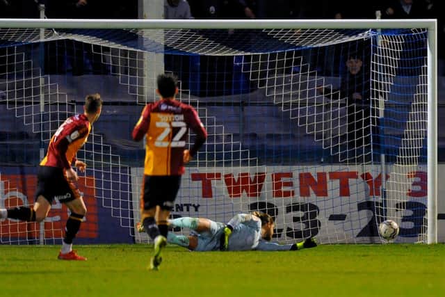 Matty Foulds gave Bradford City the lead over Hartlepool United at the Suit Direct Stadium. Picture by FRANK REID