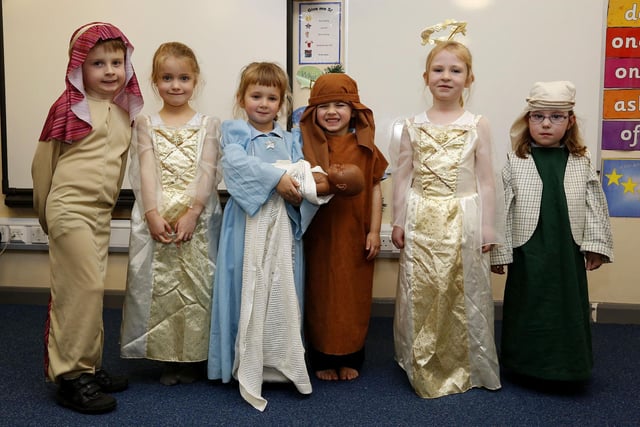 Some of the stars of the school's Nativity in 2015.