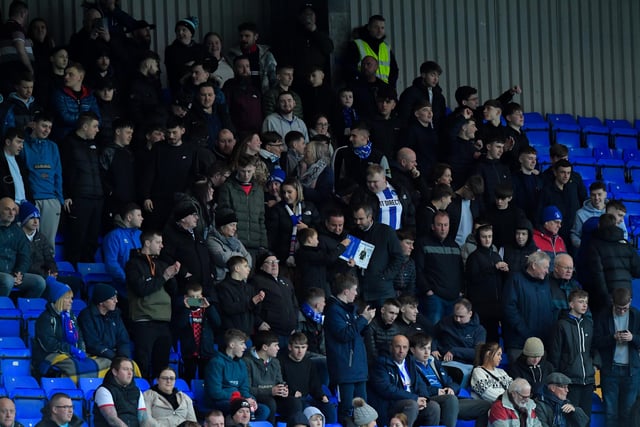 Hartlepool United supporters inside Prenton Park for John Askey's first away game in charge. (Photo: Scott Llewellyn | MI News)