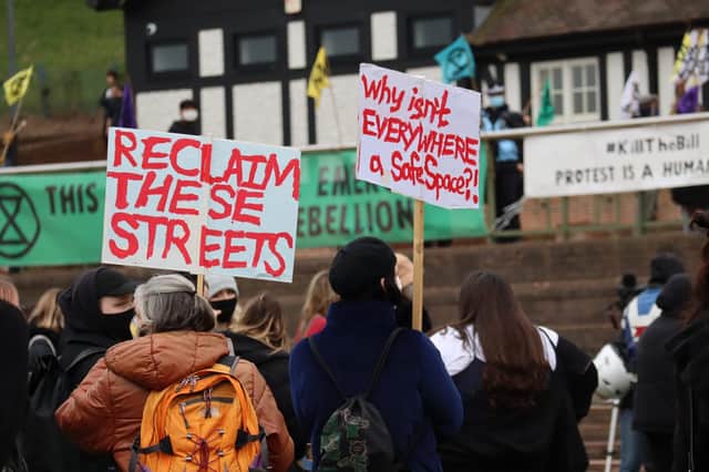 The protest took place at the Forest Recreation Ground and saw numerous groups represented, including Reclaim The Streets and the TUC