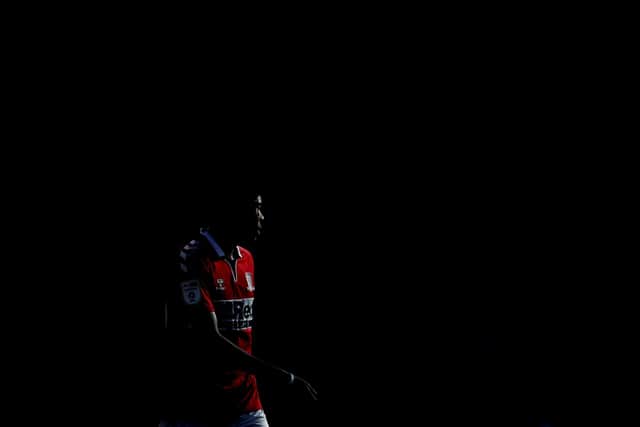 Djed Spence of Middlesbrough looks on during the Sky Bet Championship match between Middlesbrough and AFC Bournemouth at Riverside Stadium.