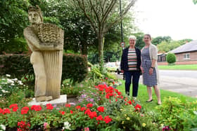 From left, Yvonne Crone and Nancy Pout, from the Greatham in Bloom committee, next to some of the replacement floral displays.