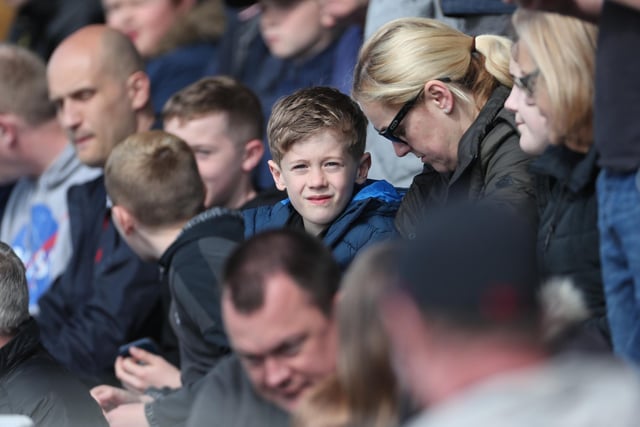 Hartlepool United supporters take in the action against Port Vale at the Suit Direct Stadium. (Credit: Mark Fletcher | MI News)