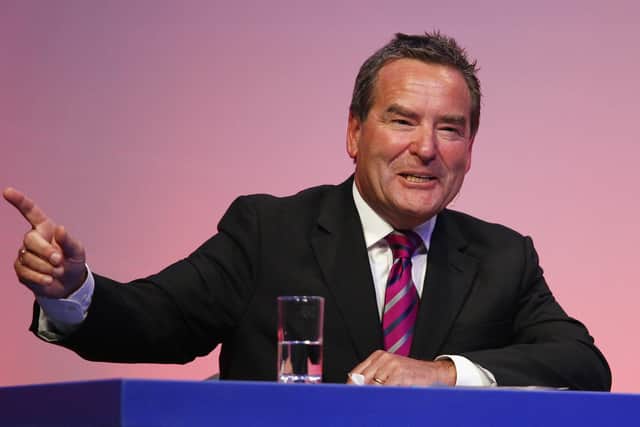BOURNEMOUTH, ENGLAND - MARCH 19:  Jeff Stelling addresses the audience during Gillette Soccer Saturday Live with Jeff Stelling on March 19, 2012 at the Bournemouth International Centre in Bournemouth, England.  (Photo by Bryn Lennon/Getty Images)