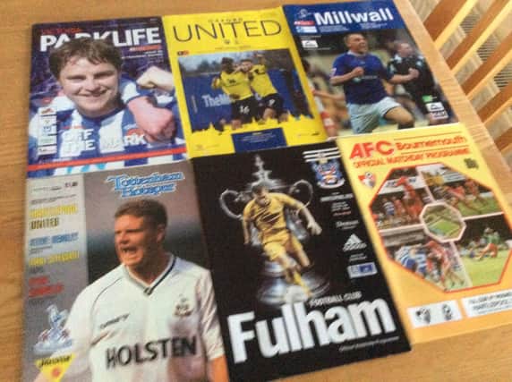 Some of Keith Laundon's Hartlepool match programmes.