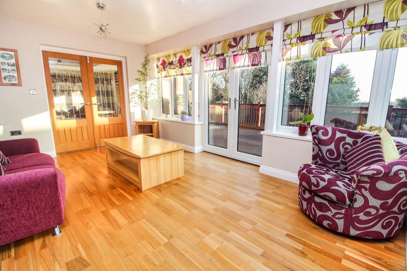 Ideal for relaxing during the summer months, this bright and airy room overlooks the garden and features double glazed windows to the sides and rear, with access to the decking area.