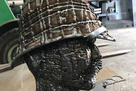 The head of the new Boer War statue by sculptor Ray Lonsdale.