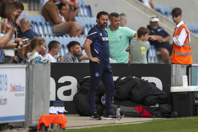Paul Hartley shared his transfer deadline day frustration following Hartlepool United's draw with Colchester United. (Credit: Tom West | MI News)