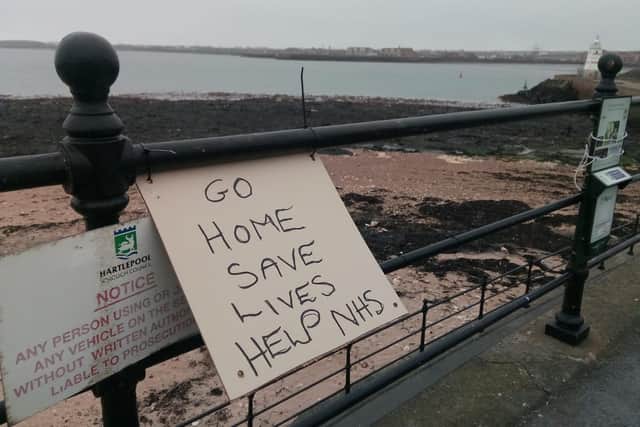 A message on the Headland in Hartlepool ahead of the Easter weekend.