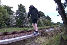 CCTV footage has emerged of children throwing railway ballast at passing cars near Billingham./Photo: Network Rail