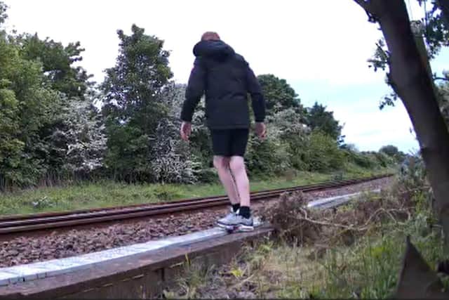 CCTV footage has emerged of children throwing railway ballast at passing cars near Billingham./Photo: Network Rail