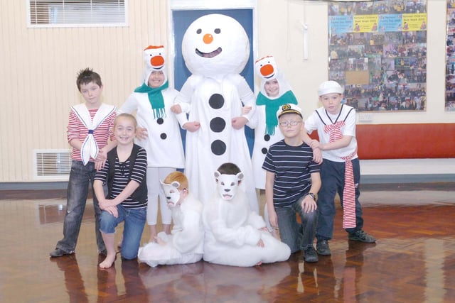 Sailors, sheep and a snowman or three. Now that's a great Nativity in 2009. Remember it?
