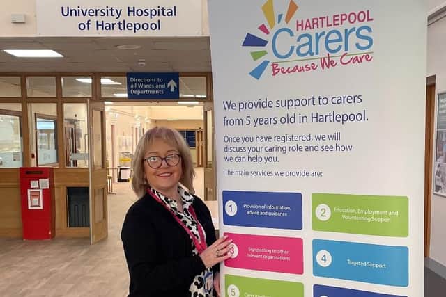 Keen to get started: That's Sharon Cook who has been appointed as a hospital liaison worker.