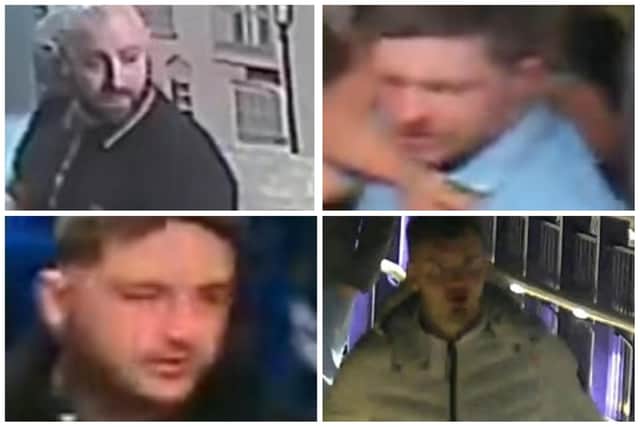Police would like to speak to these men following a fight on a Hartlepool-bound train.