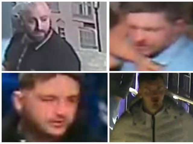 Police would like to speak to these men following a fight on a Hartlepool-bound train.