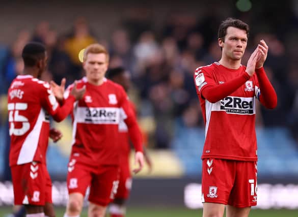 Middlesbrough players pictured at Millwall.